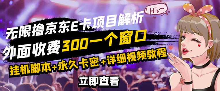 京东无限E卡全自动挂机项目，号称日入500–1000【永久版脚本+详细操作教程】-秀人资源网