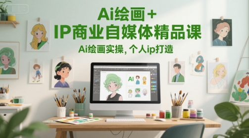Ai绘画+IP商业自媒体精品课，Ai绘画实操，个人ip打造-秀人资源网