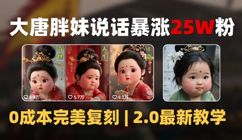 AI大唐胖贵妃说话2.0，40条视频暴涨40w粉，附独家变现攻略-整合资源网