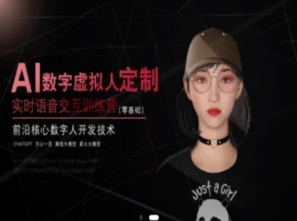 AI数字虚拟人定制，实时语音交互训练营（零基础），前沿核心数字人开发技术-整合资源网