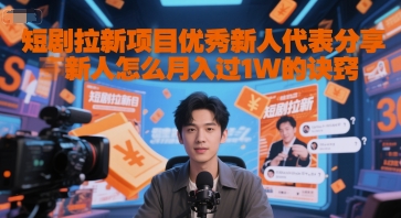 短剧拉新项目优秀新人代表分享新人怎么月入过1W的诀窍-秀人资源网