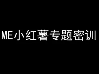 ME小红薯专题密训-小红书电商教程-整合资源网