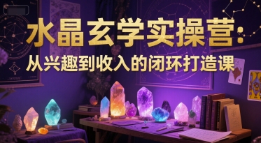 水晶玄学实操营：从兴趣到收入的闭环打造课-秀人资源网