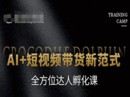 AI+短视频带货新范式，全方位达人孵化课-秀人资源网