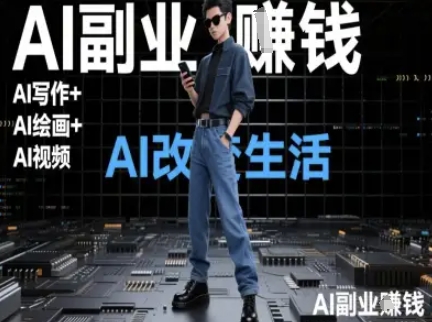 AI改变生活（Ai写作+AI绘画+Ai视频），AI副业挣钱-秀人资源网
