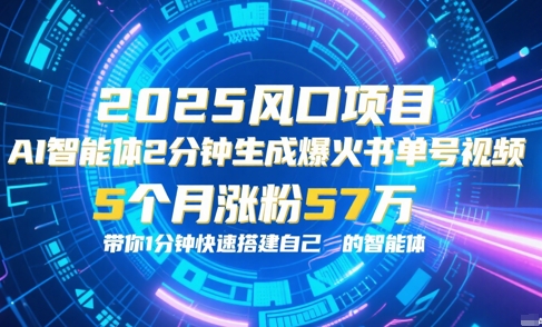AI智能体2分钟一键生成爆火书单号原创视频，5个月涨粉57w，带你零代码1分钟搭建智能体-秀人资源网