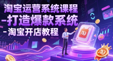 淘宝运营系统课程-打造爆款系统-淘宝开店教程-秀人资源网
