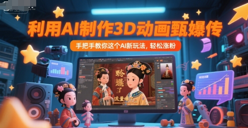 利用AI制作3D动画甄嬛传，流量爆了，手把手教你这个AI新玩法，轻松涨粉-秀人资源网