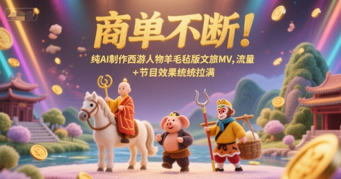 商单不断！纯AI制作西游人物羊毛毡版文旅MV，流量+节目效果统统拉满-整合资源网