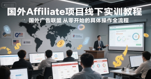 国外Affiliate项目线下实训教程，国外广告联盟从零开始的具体操作全流程-整合资源网