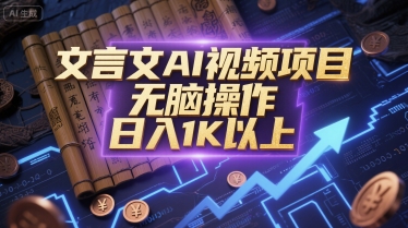文言文AI视频项目，无脑操作，日入1K以上-秀人资源网