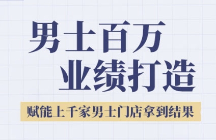 2025男士美业百万业绩打造，赋能上千家男士门店拿到结果-秀人资源网