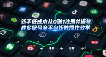 新手低成本从0到1注册并搭建多账号全平台矩阵操作教学，手机号-邮箱-IP-工具-秀人资源网