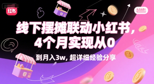 线下摆摊联动小红书，4 个月实现从 0 到月入3w，超详细经验分享-整合资源网