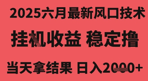 2025六月最新风口技术，无人挂G撸礼物，长期稳定 一个小时收益2k+，小白当天拿结果【揭秘】-秀人资源网