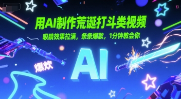 用AI制作荒诞打斗类视频，吸睛效果拉满，条条爆款，1分钟教会你-秀人资源网