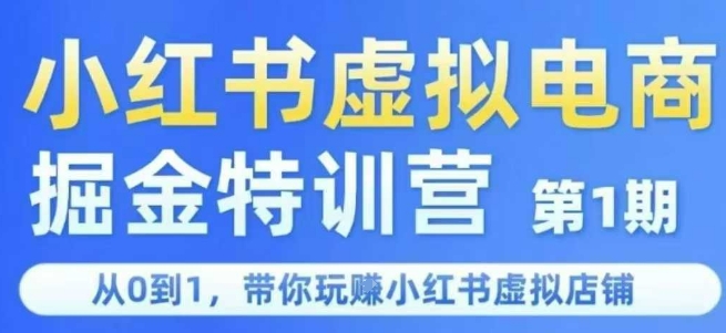 小红书虚拟电商掘金特训营第1期，从0到1，带你玩转小红书虚拟店铺-整合资源网