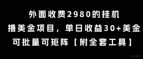外面收费2980的挂G撸美金项目，单日收益30+美金，可批量可矩阵【揭秘】-秀人资源网