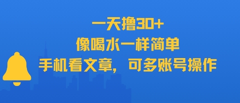 一天撸30+，像喝水一样简单，手机看文章，可多账号操作-秀人资源网