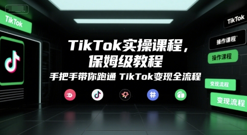 TikTok实操课程，保姆级教程，手把手带你跑通TikTok变现全流程-秀人资源网