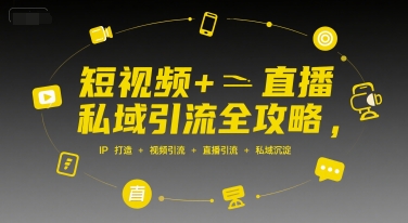 短视频+直播私域引流全攻略，IP打造 +视频引流 +直播引流 +私域沉淀-整合资源网