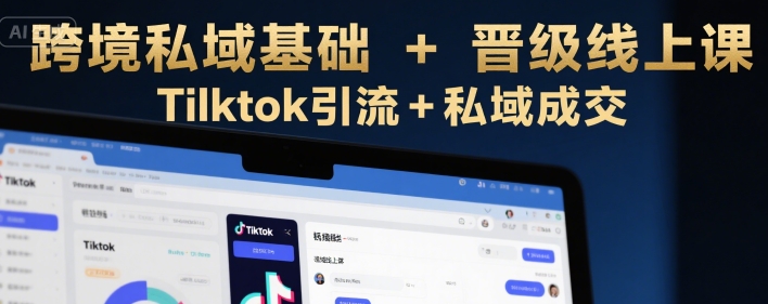 跨境私域基础+晋级线上课，Tilktok引流+私域成交-整合资源网