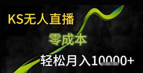 KS无人直播25年最新玩法，只需一部手机，轻松月入1W+【揭秘】-整合资源网