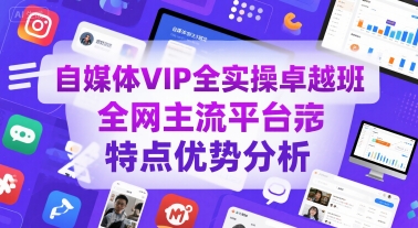 自媒体VIP全实操卓越班，全网主流平台特点优势分析-整合资源网