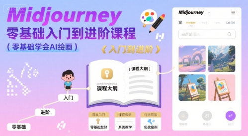 midjourney零基础入门到进阶课程，零基础学会AI绘画-整合资源网