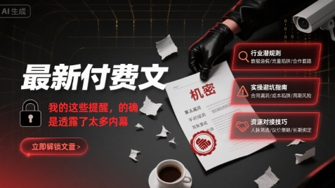 最新付费文：我的这些提醒，的确是透露了太多内幕-整合资源网