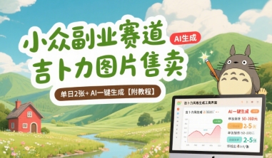 小众副业赛道 吉卜力图片售卖 单日2张+ AI一键生成【附教程】-整合资源网