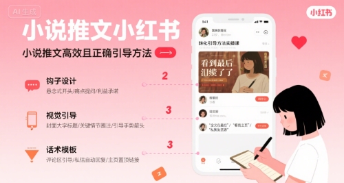 小说推文小红书高转化引导方法实操课，小说推文高效且正确引导方法-整合资源网