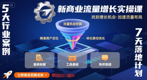 新商业流量增长实操课，找到增长机会，加速流量布局-整合资源网