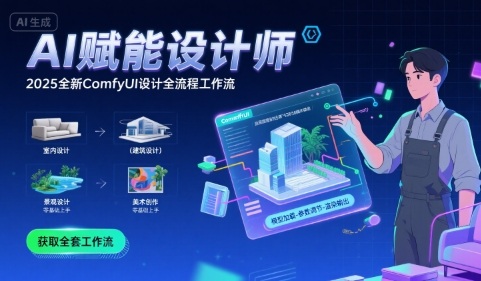 AI赋能设计师， 2025全新comfyui设计全流程工作流 ，室内-建筑-景观-美术，零基础直接上手-整合资源网