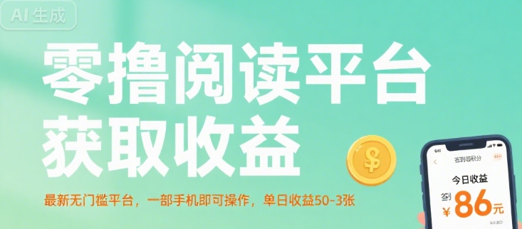 零撸阅读平台获取收益，最新无门槛平台，一部手机即可操作，单日收益50-3张【揭秘】-整合资源网