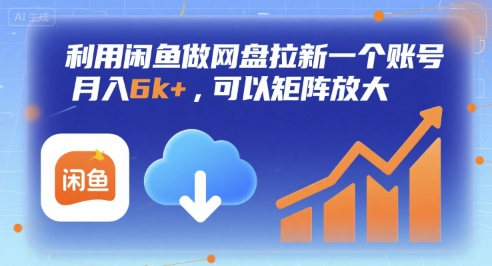 利用闲鱼做网盘拉新一个账号，月入6k+，可以矩阵放大-整合资源网