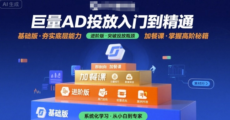 巨量AD投放入门到精通，基础版+进阶版+加餐课-整合资源网
