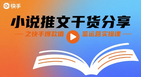 小说推文干货分享之快手爆款借鉴运营实操课-整合资源网