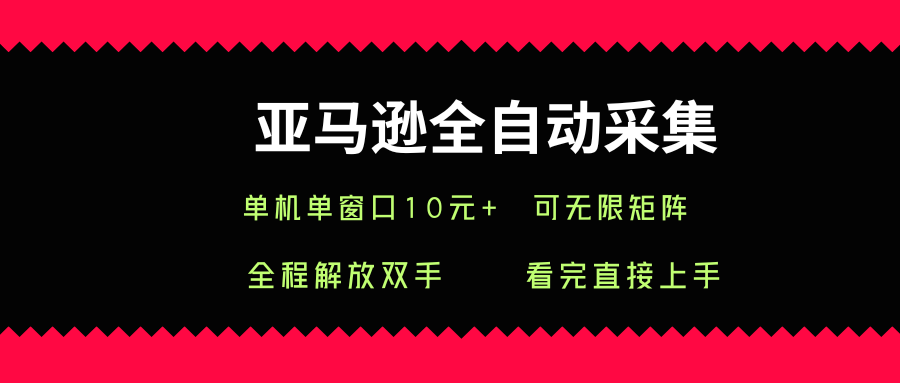 亚马逊全自动采集，单机单窗口一天10+，可无限矩阵去做【揭秘】-整合资源网