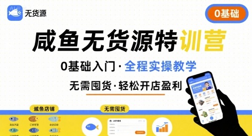 无货源特训营，0基础带你玩转咸鱼无货源-整合资源网