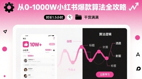 从0-1000W小红书爆款算法全攻略，时长1.5小时，干货满满-整合资源网