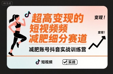 超高变现的短视频减肥细分赛道，减肥账号抖音实战训练营-整合资源网