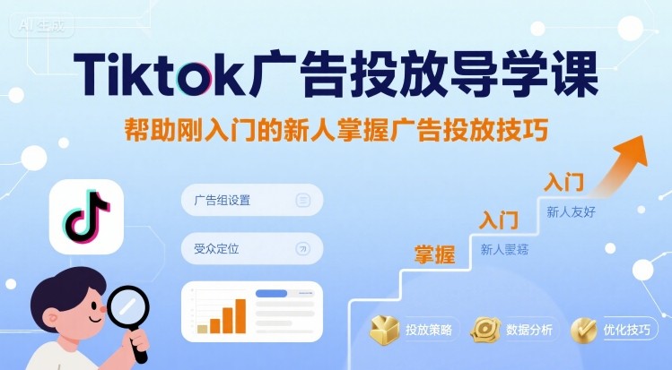 Tiktok广告投放导学课，帮助刚入门的新人掌握广告投放技巧-整合资源网