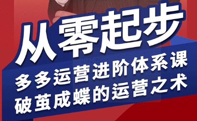 拼多多运营进阶系统课，从零起步，多多运营进阶体系课，破茧成蝶的运营之术-整合资源网