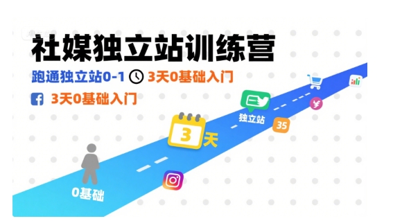 社媒独立站训练营，跑通独立站0-1，3天0基础入门-整合资源网