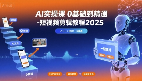 AI实操课0基础到精通-短视频剪辑教程2025-整合资源网