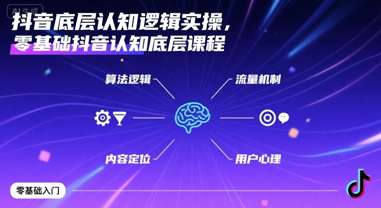 抖音底层认知逻辑实操，零基础抖音认知底层课程-整合资源网