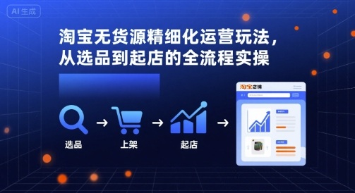 淘宝无货源精细化运营玩法，从选品到起店的全流程实操-整合资源网