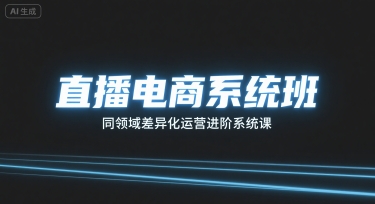 直播电商系统班，同领域差异化运营进阶系统课-整合资源网