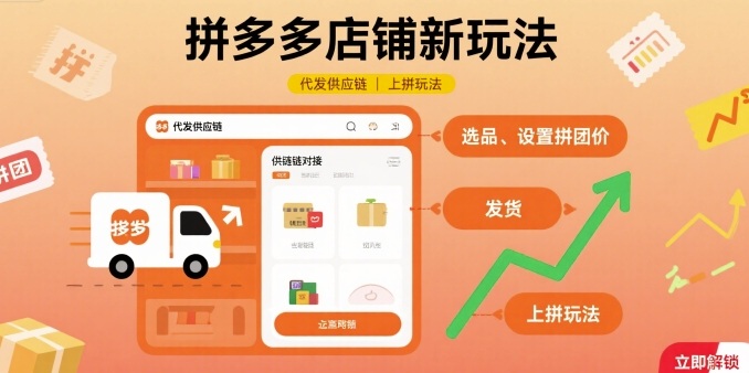 拼多多店铺新玩法，代发供应链上拼玩法-整合资源网